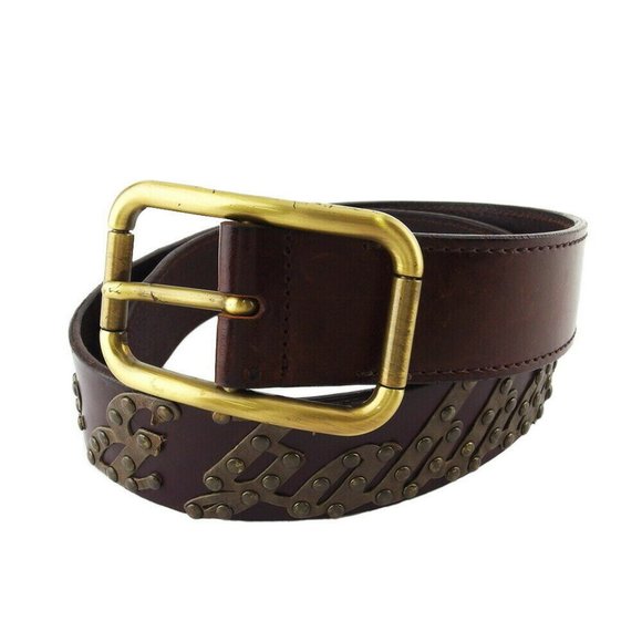 DOLCE & GABBANA Belt Studds Leather ~ Gold Bracket AUTHENTIC main image 8